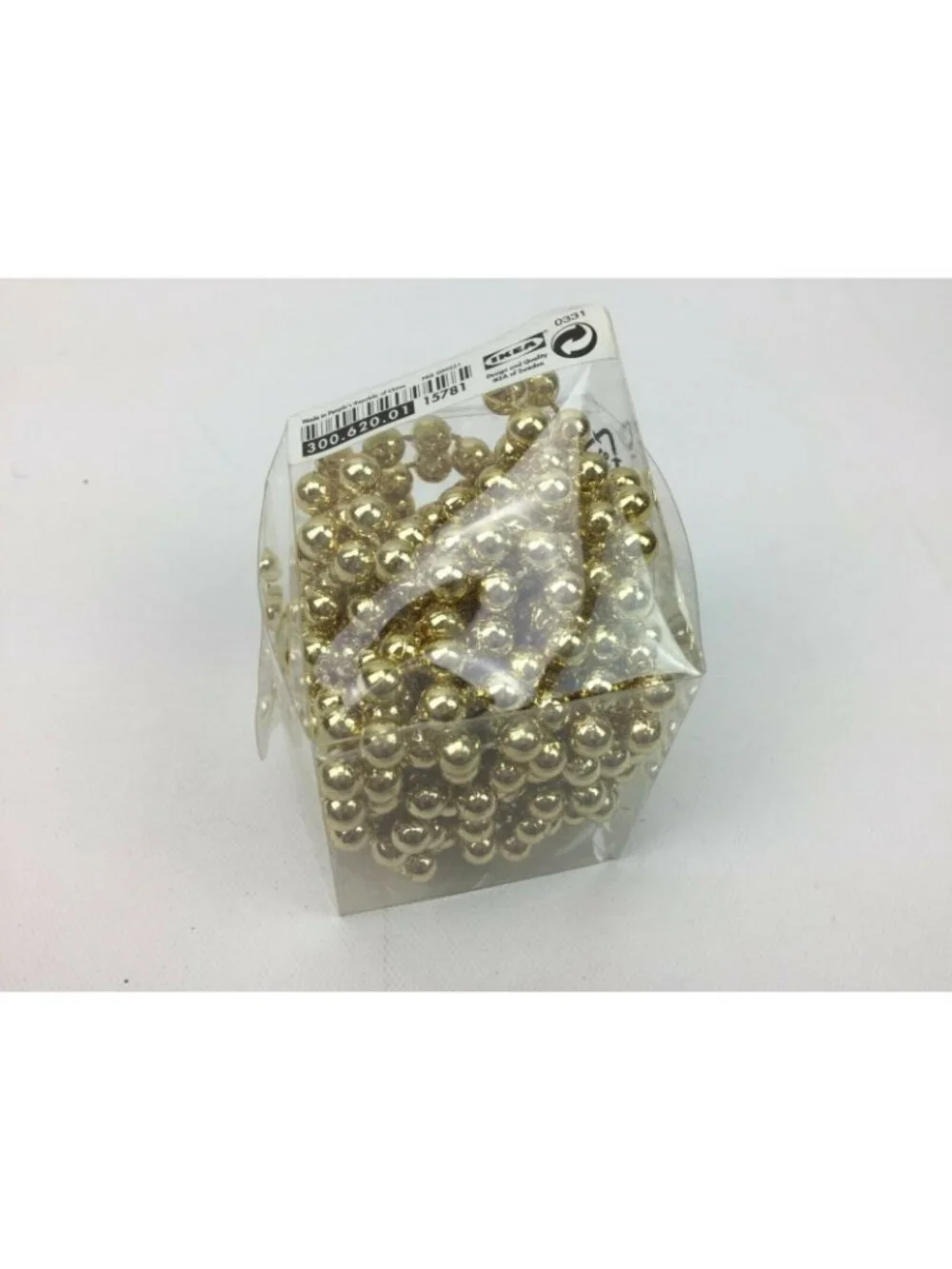 IKEA Christmas Festive Holiday Indoor Decor Gold Bead Garland